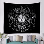 Tapis mural noir chat sorcier - Vignette | Paillasson.shop