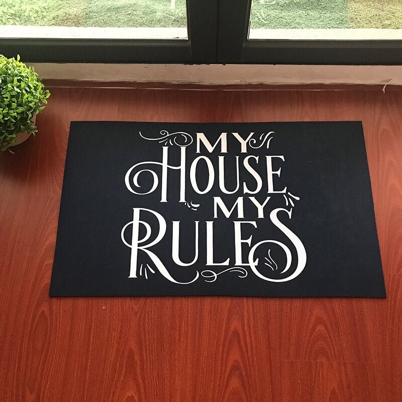 Paillasson humoristique : "My house my rules" - Paillasson.shop