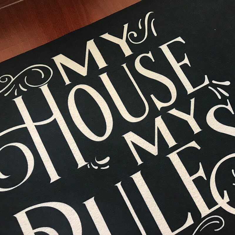 Paillasson humoristique : "My house my rules" - Paillasson.shop