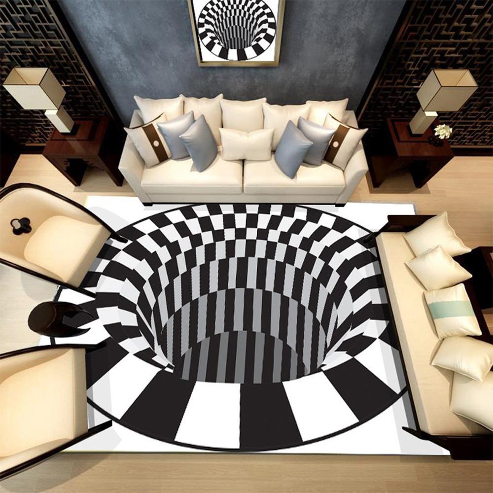 Paillasson noir et blanc illusion - Paillasson.shop