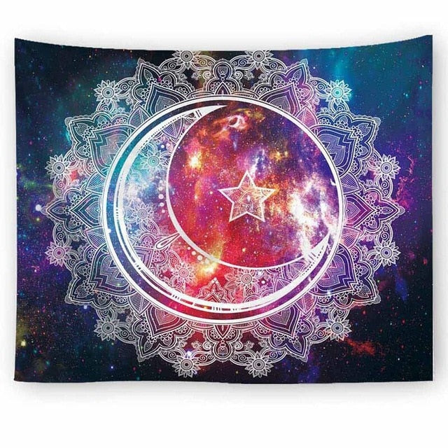 Tapis mural mandala lunaire - Paillasson.shop