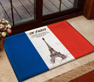 Paillasson drapeau français - Tour Eiffel