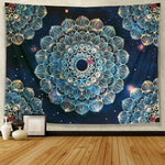 Tapis mural mandala bleu - Vignette | Paillasson.shop
