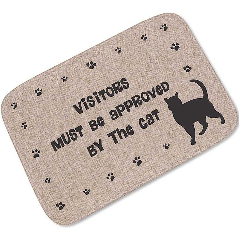 Paillasson comique : les visiteurs doivent être approuvés par le Chat - Paillasson.shop