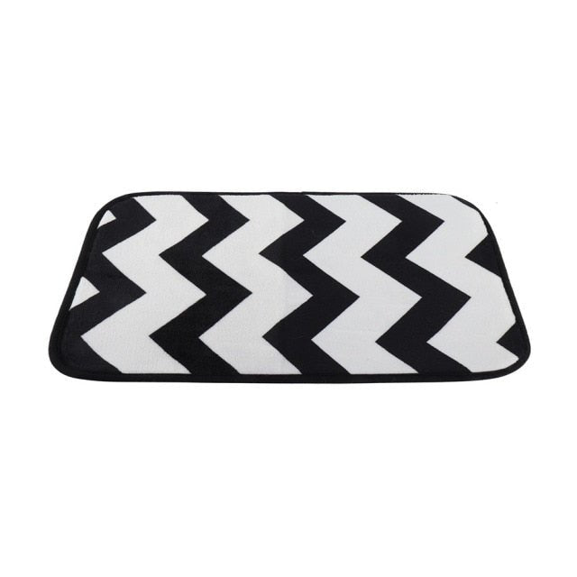 Tapis de bain noir et blanc - Paillasson.shop