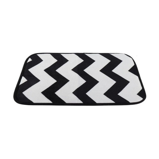 Tapis de bain noir et blanc - Paillasson.shop