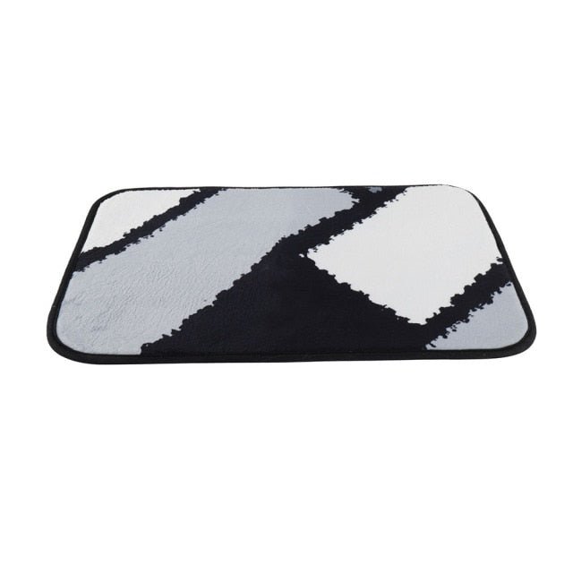Tapis de bain noir et blanc - Paillasson.shop