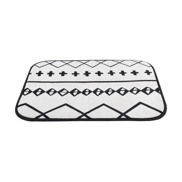 Tapis de bain noir et blanc - Paillasson.shop