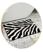 Tapis de bain rayé noir et blanc - Vignette | Paillasson.shop