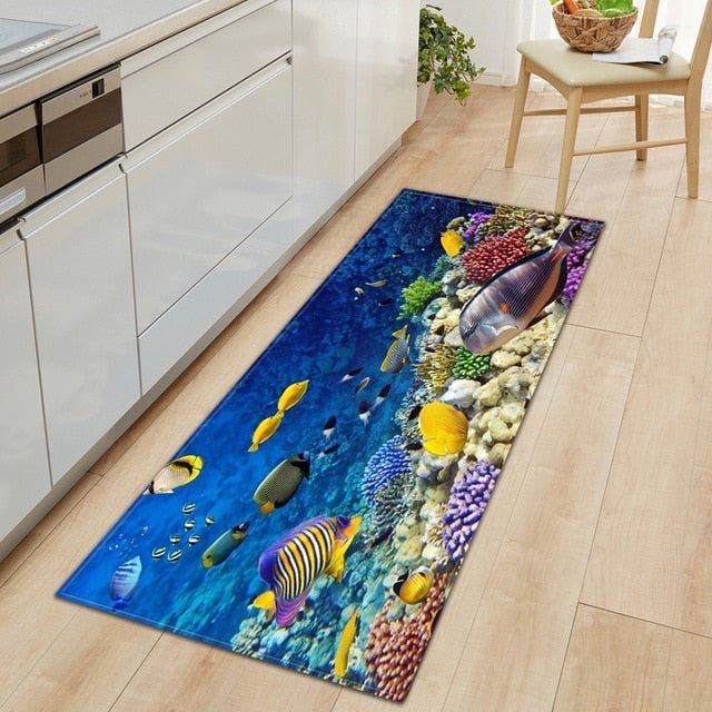 Tapis de cuisine poissons exotiques - Paillasson.shop