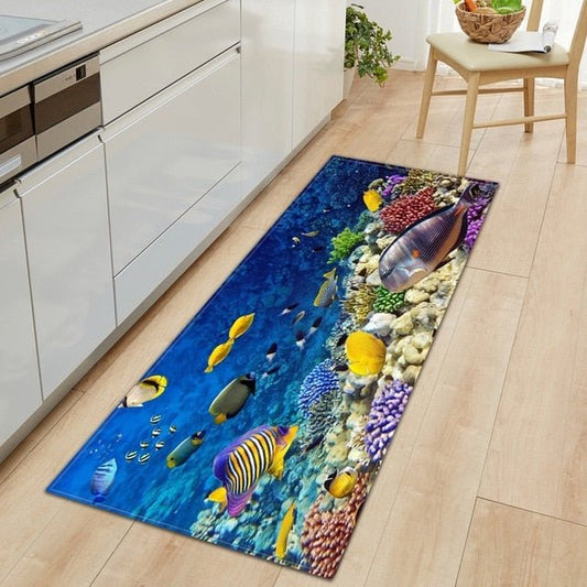 Tapis de cuisine poissons exotiques - Paillasson.shop