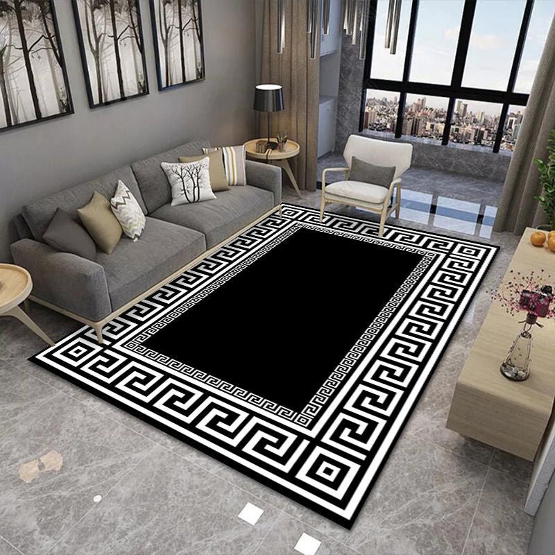 Tapis de salon noir et blanc - Paillasson.shop