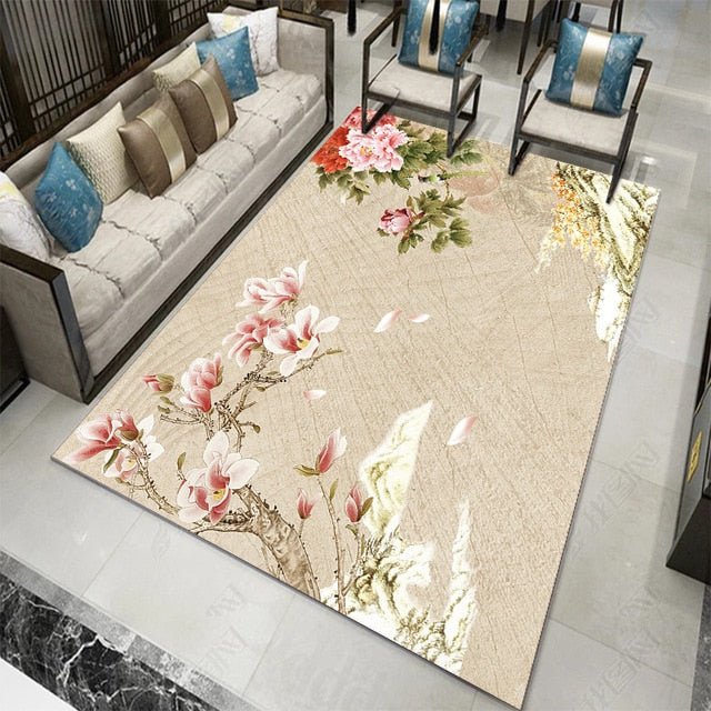 Tapis floral chinois - Paillasson.shop
