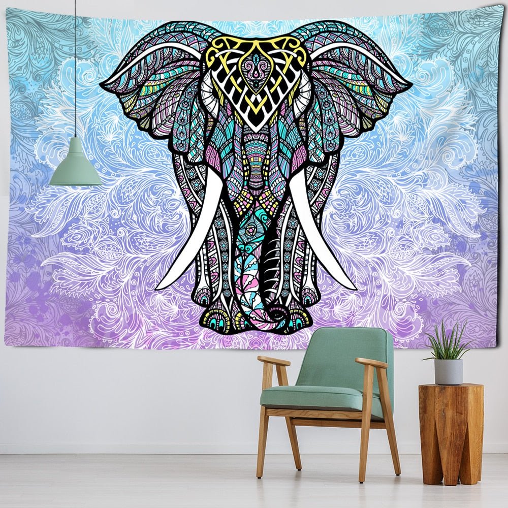 Tapis mural éléphant Indien - Paillasson.shop
