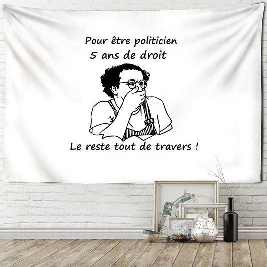 Tapis mural humoristique Coluche - Paillasson.shop