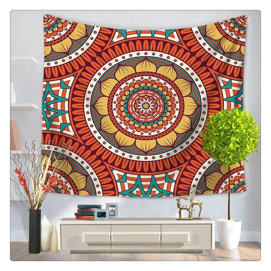 Tapis mural mandala fleur d'orient - Paillasson.shop