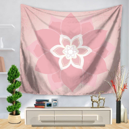 Tapis mural mandala Lotus rose - Paillasson.shop