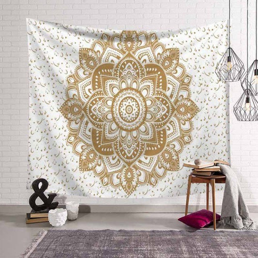 Tapis mural mandala or - Paillasson.shop