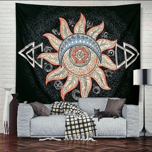 Tapis mural mandala soleil - Paillasson.shop