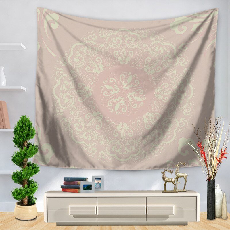 Tapis mural oriental Mandala rose - Paillasson.shop