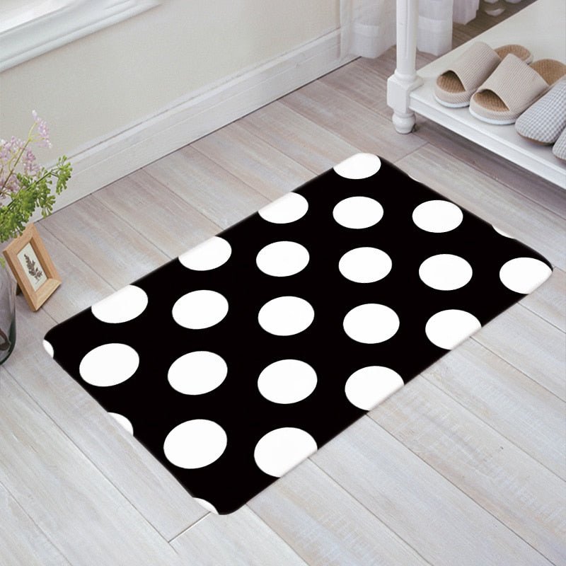 Tapis noir et blanc à petits poids - Paillasson.shop