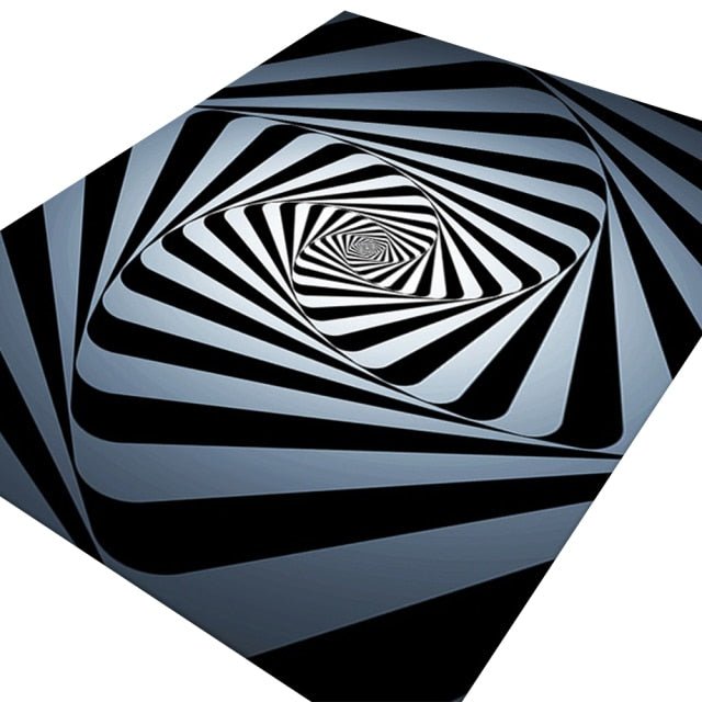 Tapis noir et blanc design - Paillasson.shop