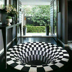 Tapis rond noir et blanc - Vignette | Paillasson.shop