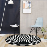 Tapis rond noir et blanc - Vignette | Paillasson.shop