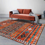 Tapis turc géométrique orange - Vignette | Paillasson.shop